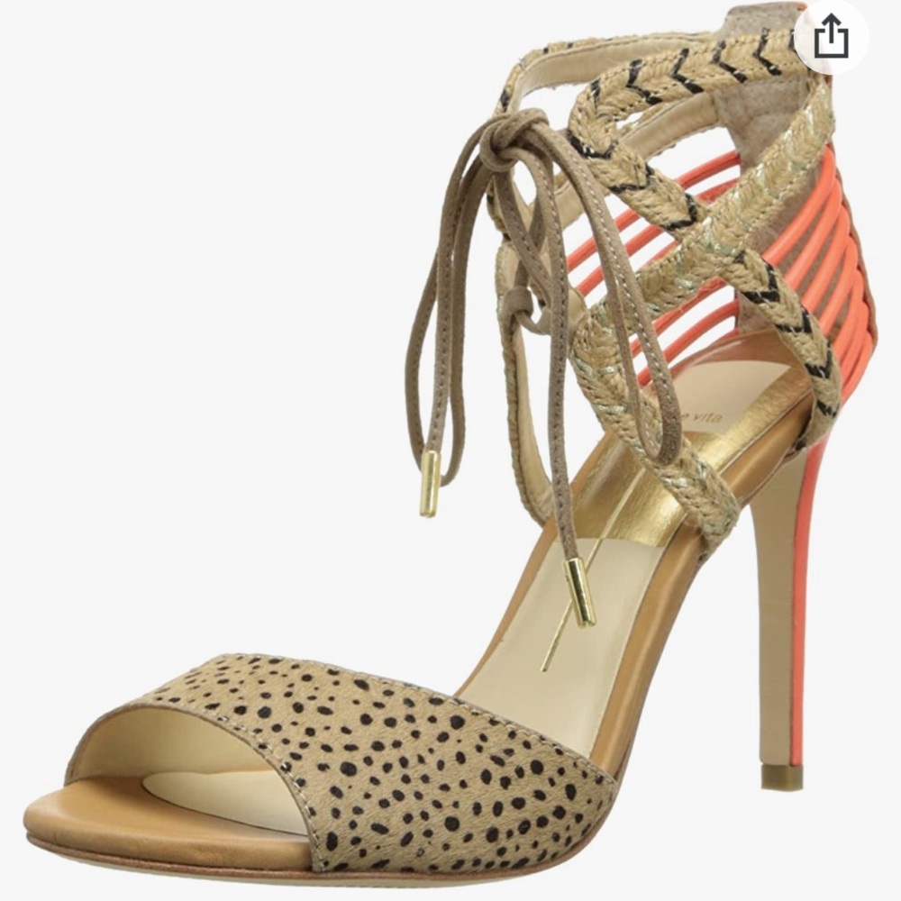 Dolce Vita Hexen Sandal in Spotted Coral Suede size 6